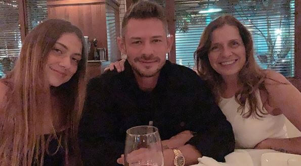 Kaio Alves Goncalves with his daughter and mother.
